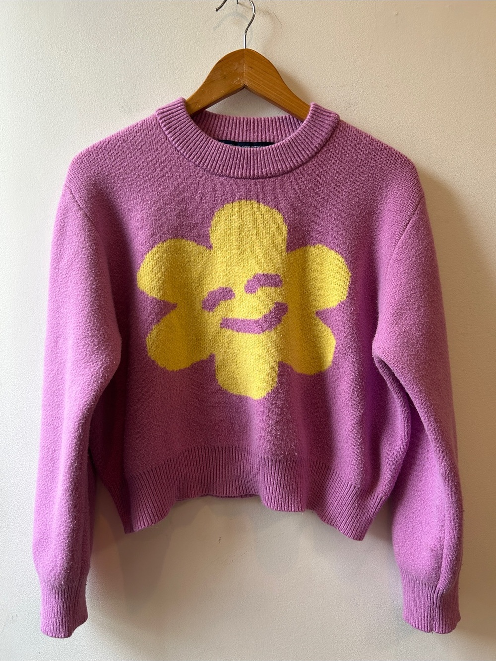 French Connection Smiley Flower Graphic Crewneck Sweater